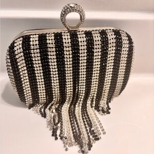 Elegant Black and Silver Clutch Bag